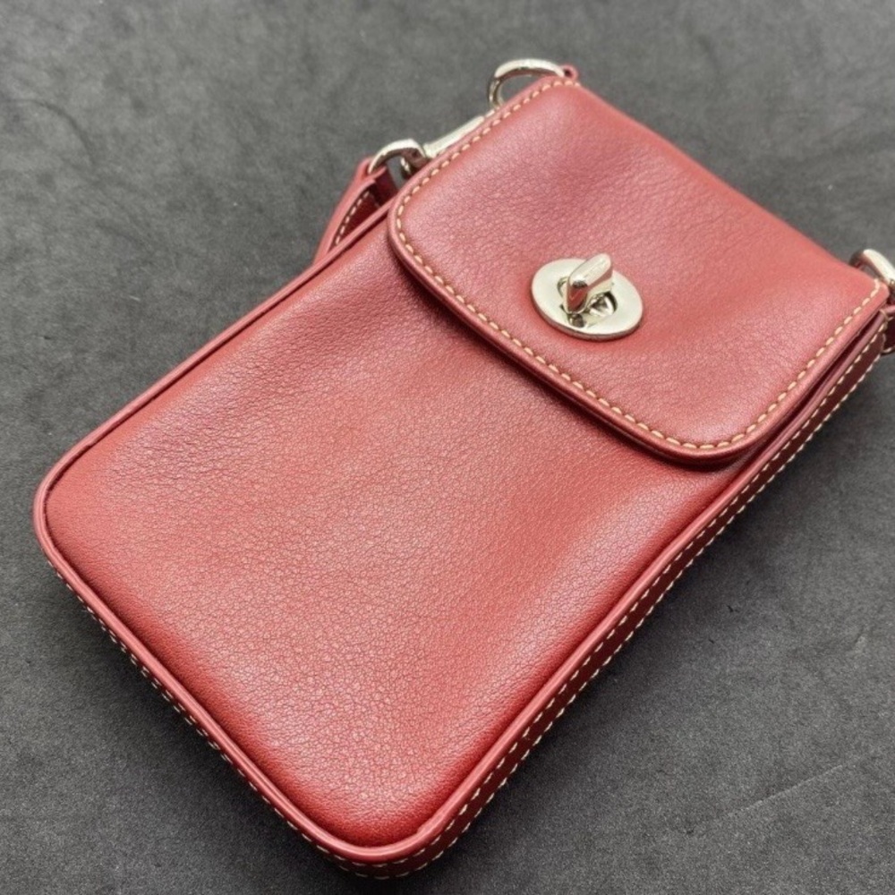 Vintage Coach Red Leather Wristlet with Tassel - Picture 2 of 6